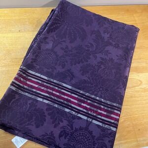 Vtg Martha Stewart Purple Damask Striped Tablecloth 50x68 Rectangular 2005